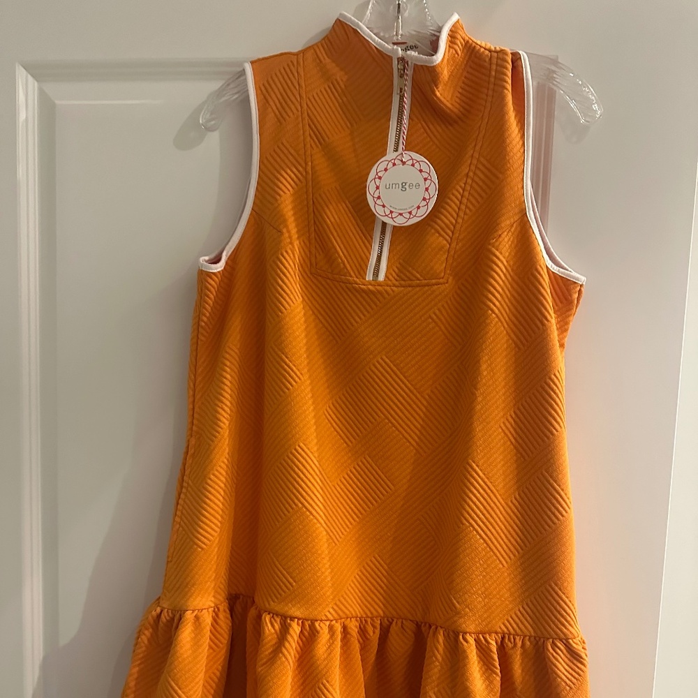 NEW! Orange Half Zipper Dress Tennessee Syracuse Game Day Babydoll Dress